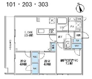SーRESIDENCE富士見ヶ丘AFFORD【3階】の間取り