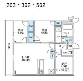 SーRESIDENCE富士見ヶ丘AFFORD【2階】の間取り
