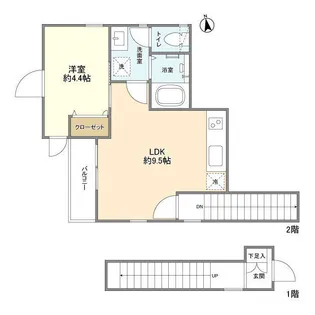 カゼッタスッド【2階】の間取り