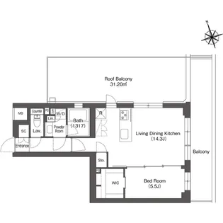 ルーウェ東大泉【5階】の間取り