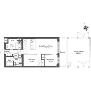 ルーウェ東大泉【1階】の間取り