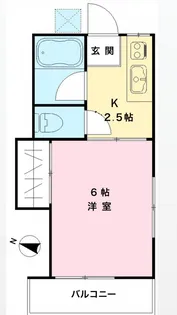 ハイツ城山A棟【105号室号室】の間取り