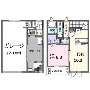 カブ ガレージ【1階】の間取り
