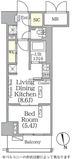 ザ・パークハビオ神楽坂レジデンスSOUTH【8階】の間取り