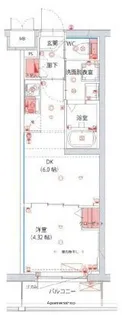 ハーモニーレジデンス新宿四谷【408号室】の間取り