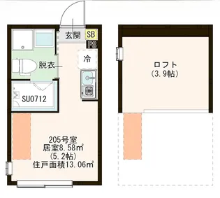 MI CASA 平和台【205号室号室】の間取り