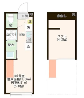 ハーモニーテラス見次公園【1階】の間取り