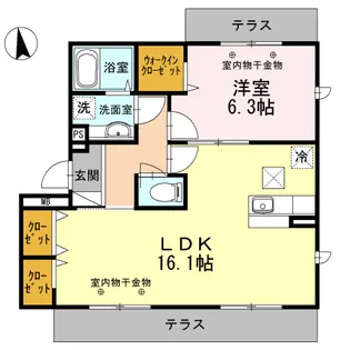 FRAMBOISEFRAISE FRAMBOISE【1階】の間取り