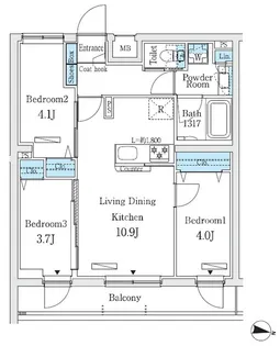 プライムブリス中野富士見町Ⅰ【2階】の間取り