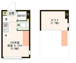 ハーモニーテラス仲宿Ⅴ【1階】の間取り