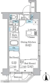 中井レジデンス【2階】の間取り