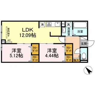 セレスティア西台A【1階】の間取り