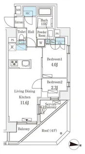 ラティエラ中野新井【7階】の間取り