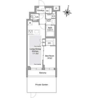 コンフォリア・リヴ東中野【102号室】の間取り