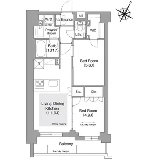 コンフォリア・リヴ文京護国寺【1階】の間取り