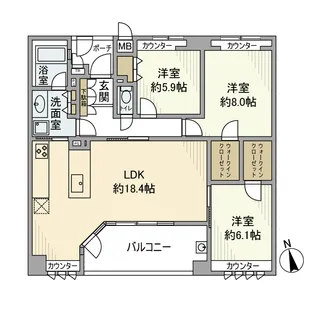 東京都板橋区加賀1丁目【マンション】の間取り