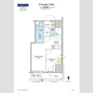 プラウドフラット四谷三丁目【5階】の間取り