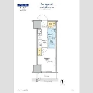プラウドフラット四谷三丁目【10階】の間取り