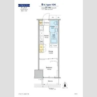 プラウドフラット四谷三丁目【4階】の間取り