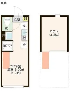 ハーモニーテラス若宮Ⅵ【2階】の間取り