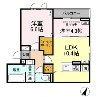 セレスティア坂下【3階】の間取り