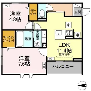 DALLE DE VERRE【1階】の間取り