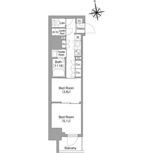 コンフォリア・リヴ北新宿【2階】の間取り