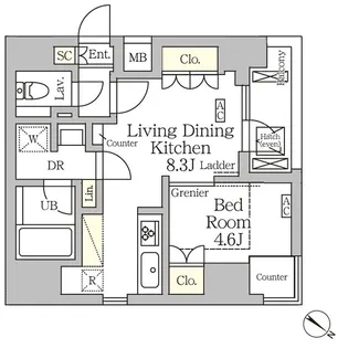アジールコート松濤【12階】の間取り