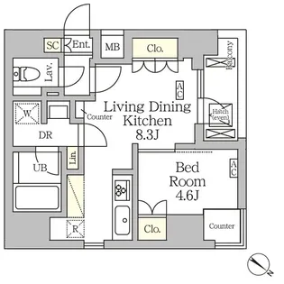 アジールコート松濤【6階】の間取り