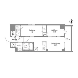 ザ・グラヴィティ新宿【2階】の間取り