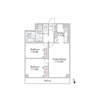 ヴァンテ・アン神楽坂【3階】の間取り