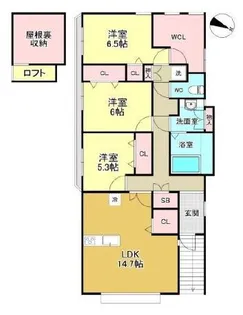 東京都杉並区浜田山3丁目【一戸建】の間取り