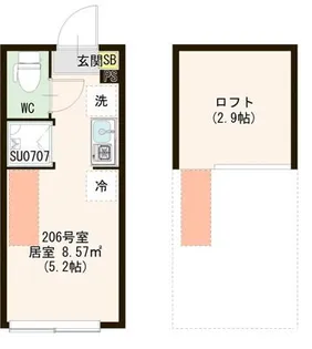 レジデンス・イン初台【206号室号室】の間取り