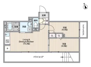 HJクラウンⅠ【-1階】の間取り