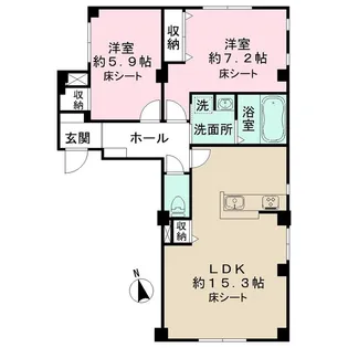 カーサ エレンシア【1階】の間取り