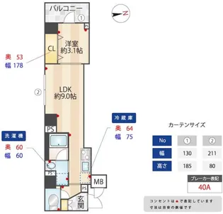 ZOOM信濃町【3階】の間取り