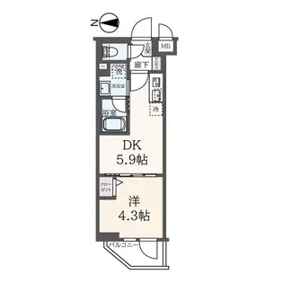 ハーモニーレジデンス東新宿【106号室号室】の間取り