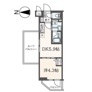 ハーモニーレジデンス東新宿【406号室号室】の間取り