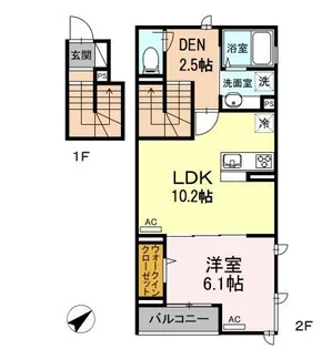 ノーブル・ルミナス笹塚【2階】の間取り