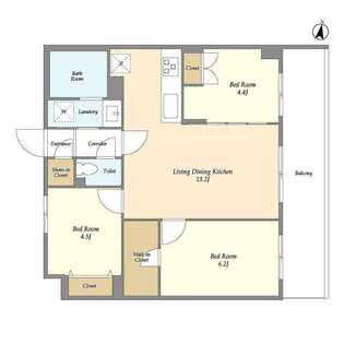 メゾンドオンディーヌ【3階】の間取り