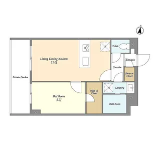メゾンドオンディーヌ【1階】の間取り