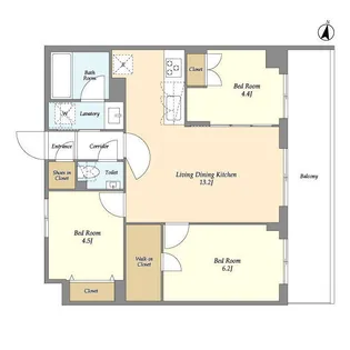 メゾンドオンディーヌ【2階】の間取り