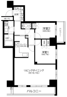 東京都新宿区北新宿2丁目【マンション】の間取り