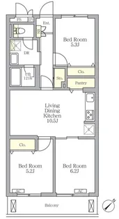 メゾンカルム中落合NORTH【3階】の間取り