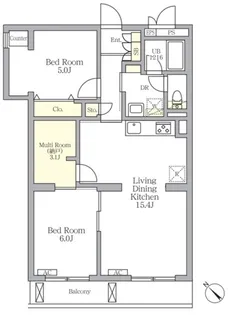 メゾンカルム中落合NORTH【1階】の間取り