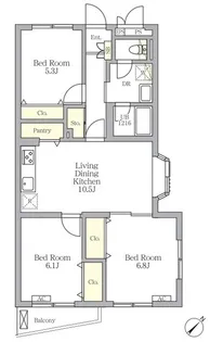 メゾンカルム中落合SOUTH【2階】の間取り