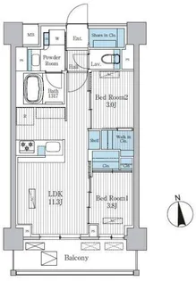 TERRA蚕糸の森【8階】の間取り