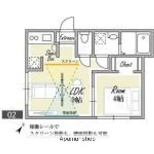 PLATANUS HATAGAYA【202号室】の間取り