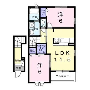 アンソレイユもみじ山【2階】の間取り