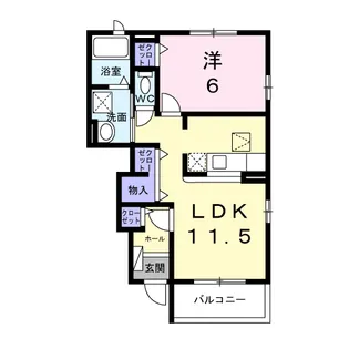 アンソレイユもみじ山【1階】の間取り
